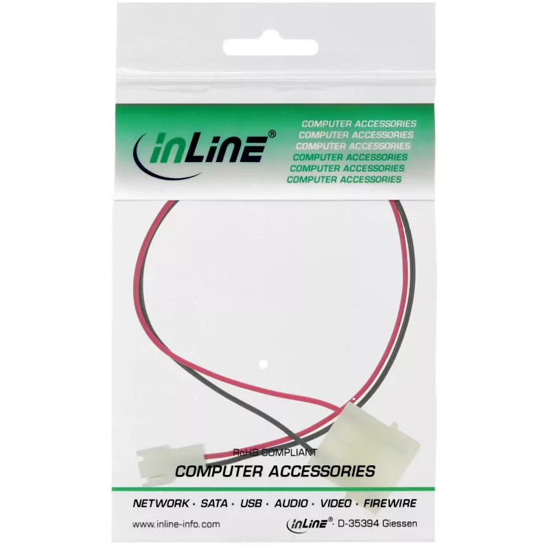 InLine Καλώδιο αντάπτορα τάσης ανεμιστήρα 12V / 7V 0,3m