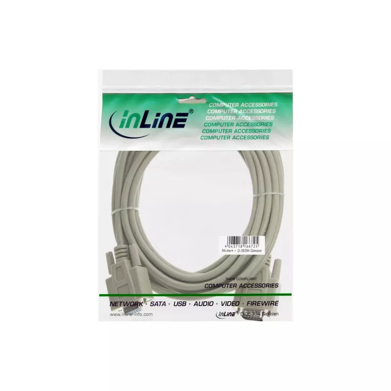 InLine Καλώδιο VGA 15 HD αρσενικό/θηλυκό μπεζ 5 m