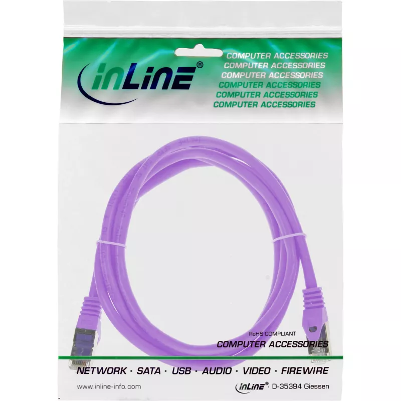 Καλώδιο δικτύου InLine 72502P SF/UTP Cat5e 2m μωβ
