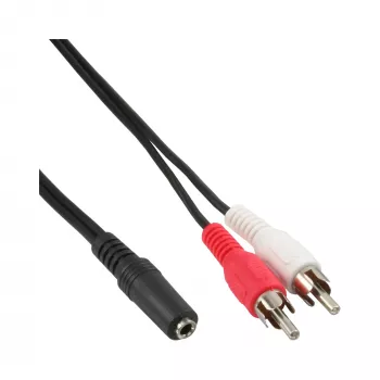 Καλώδιο ήχου 2x RCA αρσενικό / 3,5 mm στερεοφωνικό θηλυκό 1,5 m InLine 89940