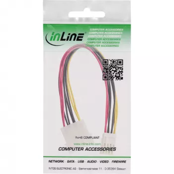 InLine Εσωτερικό καλώδιο τροφοδοσίας Y 1x 5,25 ίντσες Molex / 2x 3,5 ίντσες Floppy 0,20 m