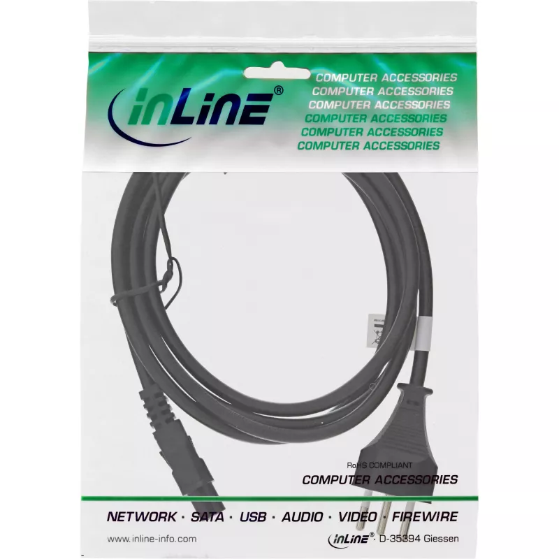 InLine Καλώδιο τροφοδοσίας για notebook Ελβετία 3-Pin θηλυκό 2m