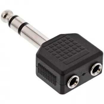 Αντάπτορας ήχου InLine βύσμα jack 6,3mm στερεοφωνικό / 2x υποδοχή jack 3,5mm στερεοφωνική