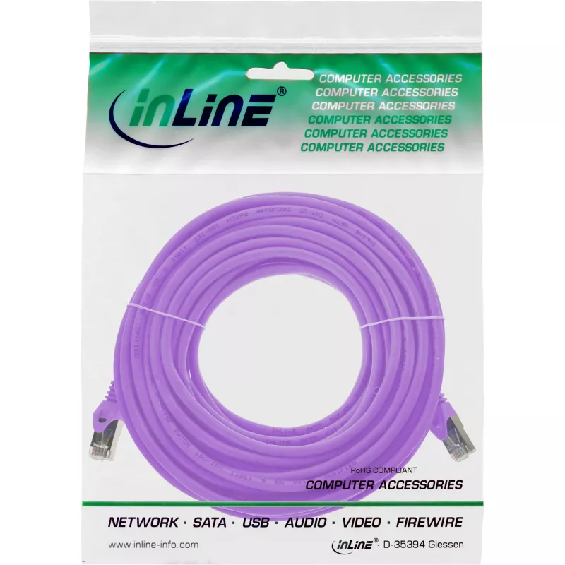 Καλώδιο δικτύου InLine SF/UTP Cat.5e μωβ 7,5 m