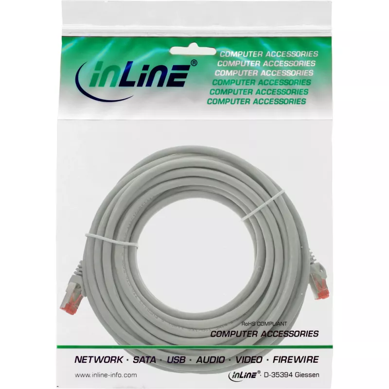 Καλώδιο δικτύου InLine S/FTP PiMF Cat.6 250MHz PVC χαλκός γκρι 20m