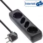 Πολύπριζο InLine, 4 θέσεων, 2x CEE7/3 + 2x Euro CEE 7/16, μαύρο, 5m