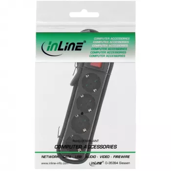 Πολύπριζο InLine, 4 θέσεων, 2x CEE7/3 + 2x Euro CEE 7/16, μαύρο, 5m