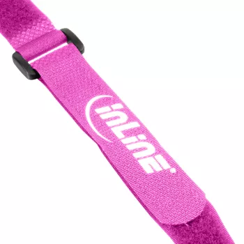 Δεματικά καλωδίων InLine με Velcro 20 x 200 mm, 10 τεμ., ροζ