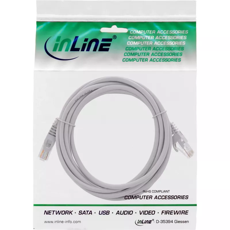 Καλώδιο patch InLine U/UTP Cat.5e γκρι 2m