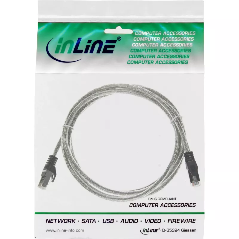 Καλώδιο patch InLine SF/UTP Cat.5e διαφανές 2m
