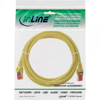 Καλώδιο patch InLine S/FTP PiMF Cat.6 250MHz PVC CCA κίτρινο 0,3m