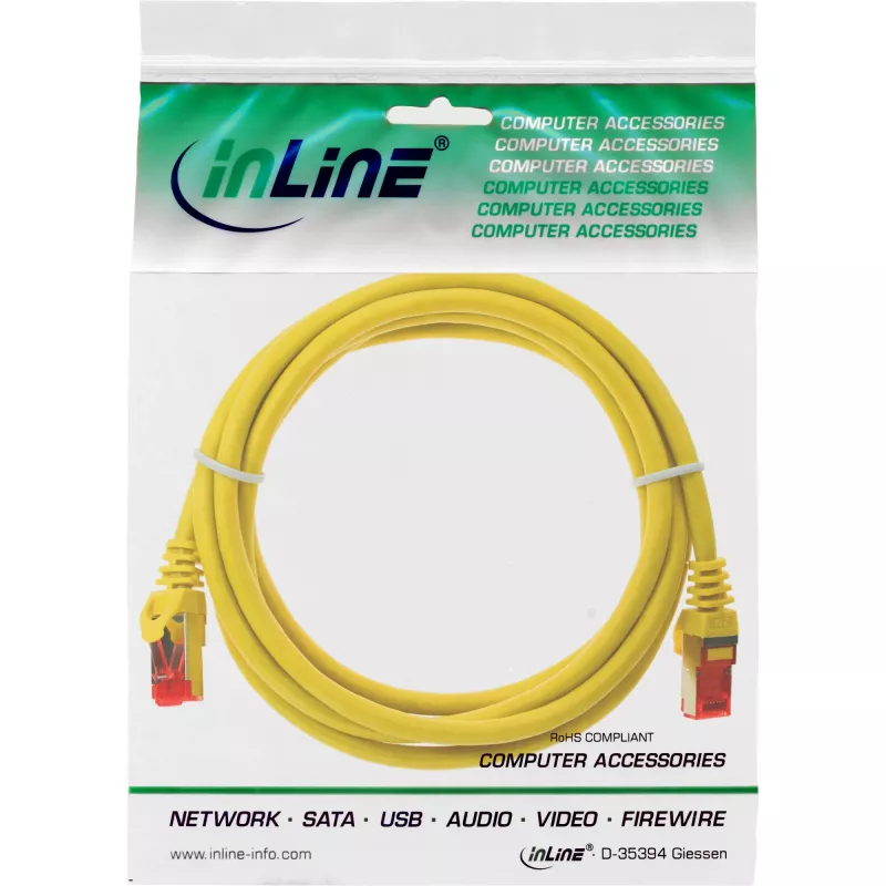 Καλώδιο patch InLine S/FTP PiMF Cat.6 250MHz PVC CCA κίτρινο 1,5m