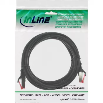 Καλώδιο patch InLine S/FTP PiMF Cat.6 250MHz PVC CCA μαύρο 0.3m