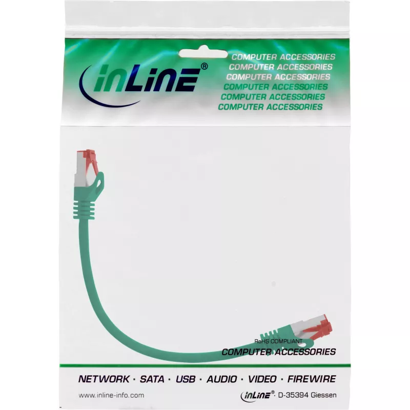 InLine Patchkabel S/FTP PiMF Cat.6 250MHz PVC CCA πράσινο 0,25m