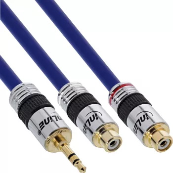 Καλώδιο ήχου InLine Premium 2x RCA female / 3.5mm male επιχρυσωμένο 0.25m