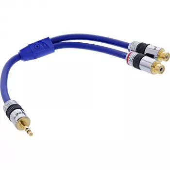 Καλώδιο ήχου InLine Premium 2x RCA female / 3.5mm male επιχρυσωμένο 0.25m