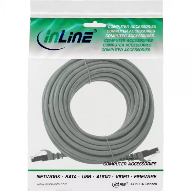 Καλώδιο Patch InLine U/UTP Cat.5e AWG26 γκρι 10m