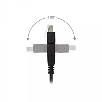 InLine Καλώδιο Patch 180° S/FTP PiMF Cat.6A 500MHz χωρίς αλογόνα χαλκός μαύρο 1m
