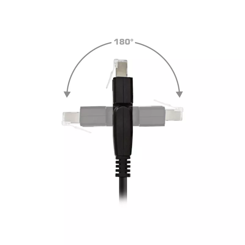 InLine Καλώδιο Patch 180° S/FTP PiMF Cat.6A 500MHz χωρίς αλογόνα χαλκός μαύρο 1m