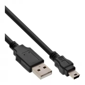 InLine Καλώδιο Mini USB 2.0, USB Type-A αρσενικό / Mini B αρσενικό, 5-πολικό, μαύρο, 2 m