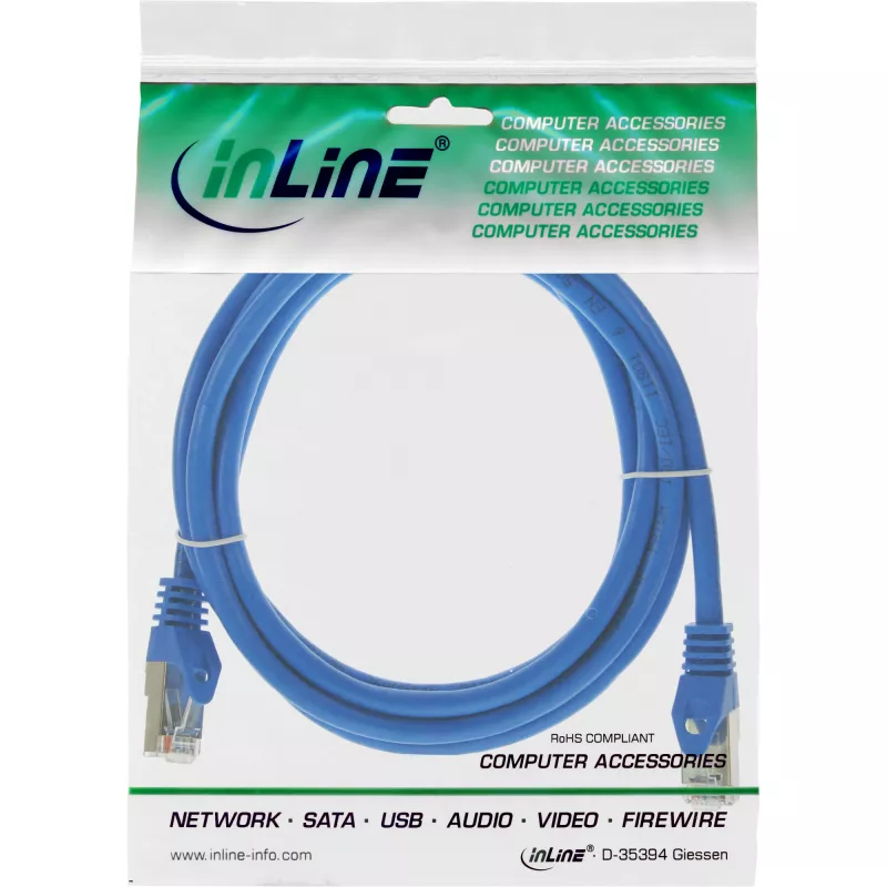 InLine Καλώδιο Patch SF/UTP Cat.5e μπλε 3m