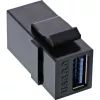 InLine Μονάδα USB 3.1 Snap-In, USB-A θηλυκό/θηλυκό, μαύρο κουτί