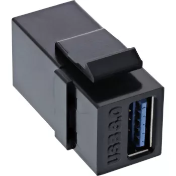 InLine Μονάδα USB 3.1 Snap-In, USB-A θηλυκό/θηλυκό, μαύρο κουτί