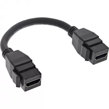InLine Καλώδιο HDMI 2-πλό Keystone 4K/60Hz, HDMI A θηλυκό/θηλυκό, μαύρο, 0,2 m