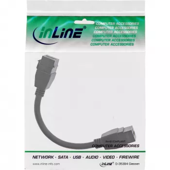 InLine Καλώδιο HDMI 2-πλό Keystone 4K/60Hz, HDMI A θηλυκό/θηλυκό, μαύρο, 0,2 m