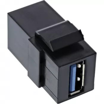 InLine Μονάδα USB 3.1 Snap-In, USB-A θηλυκό/θηλυκό, 90° γωνιακό, μαύρο κουτί