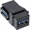 InLine Μονάδα USB 3.1 Snap-In, USB-A θηλυκό/θηλυκό, 90° γωνιακό, μαύρο κουτί