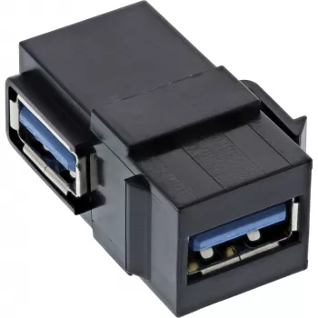 InLine Μονάδα USB 3.1 Snap-In, USB-A θηλυκό/θηλυκό, 90° γωνιακό, μαύρο κουτί