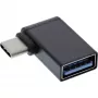 InLine Αντάπτορας USB 3.2 Gen.2, USB-C αρσενικό σε USB-A θηλυκό γωνιακό 90° OTG