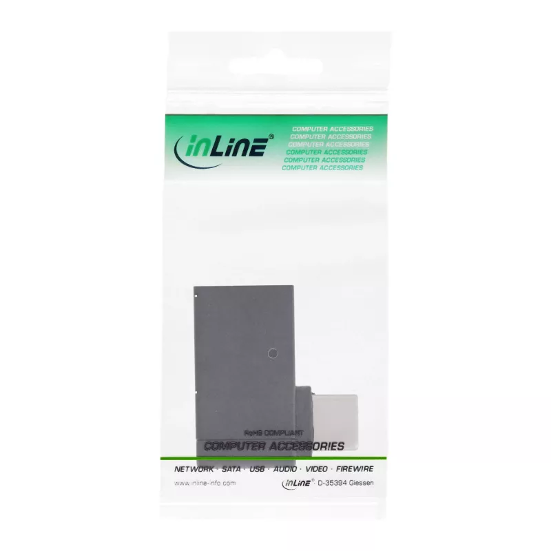 InLine Αντάπτορας USB 3.2 Gen.2, USB-C αρσενικό σε USB-A θηλυκό γωνιακό 90° OTG