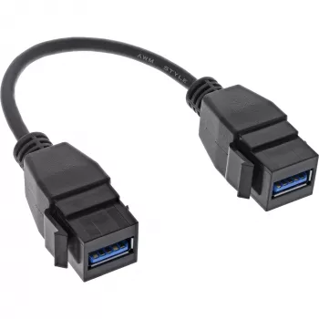 InLine Καλώδιο αντάπτορα USB 3.2 Gen1 2x Keystone, 2x USB A Keystone θηλυκό, 0,2m