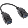 InLine Καλώδιο αντάπτορα USB 3.2 Gen1 2x Keystone, 2x USB A Keystone θηλυκό, 0,2m