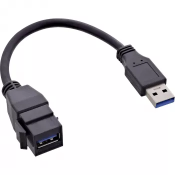 Καλώδιο αντάπτορα USB 3.2 Gen1 InLine 76206C 0,2 m USB A αρσενικό σε Keystone θηλυκό