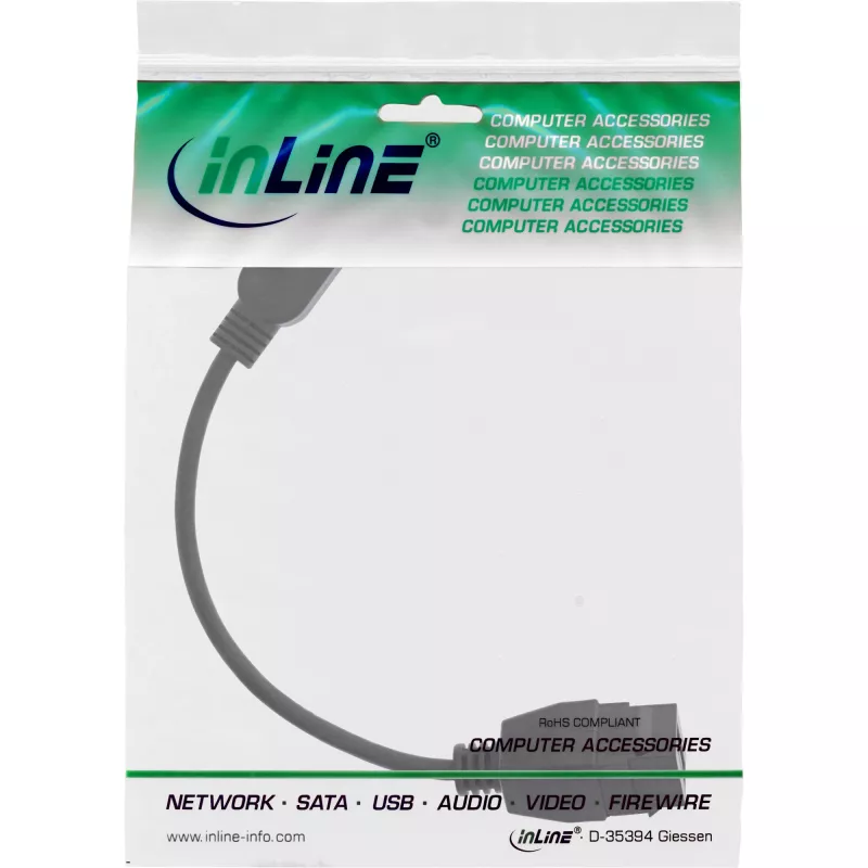 Καλώδιο αντάπτορα USB 3.2 Gen1 InLine 76206C 0,2 m USB A αρσενικό σε Keystone θηλυκό