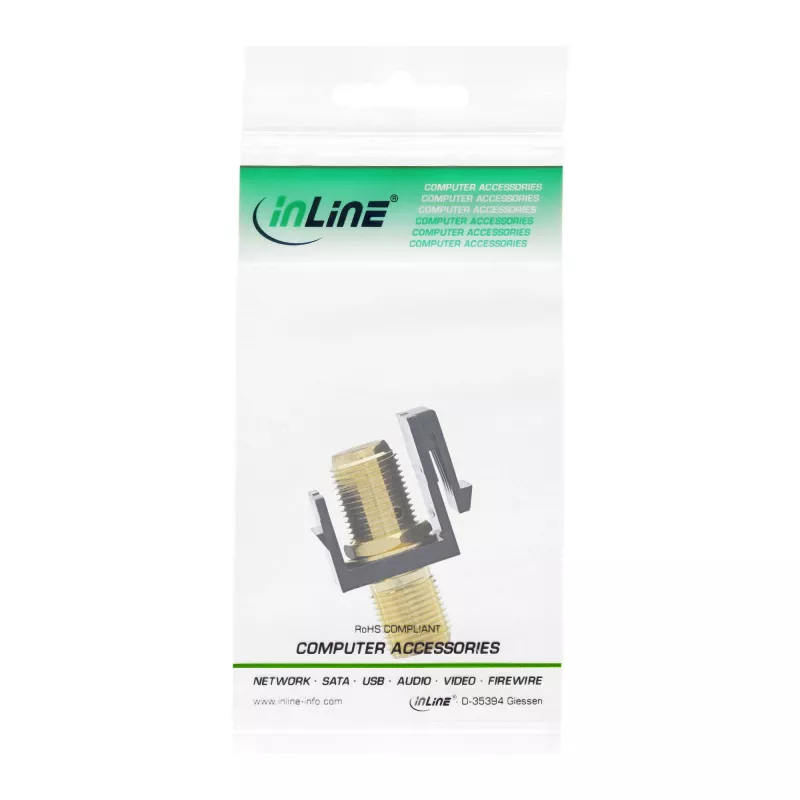InLine Αντάπτορας τοποθέτησης Keystone, για δορυφορικό καλώδιο, 2x F θηλυκό, μαύρο