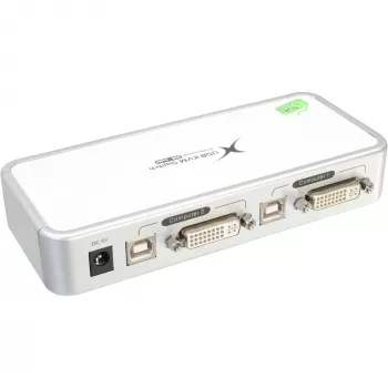 InLine Compact Desktop KVM Switch USB DVI 2 Θύρες + Ήχος με καλώδια 1,2m
