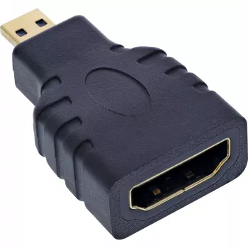 InLine Προσαρμογέας HDMI HDMI-A υποδοχή / HDMI-D βύσμα, 4K/60Hz, επιχρυσωμένος