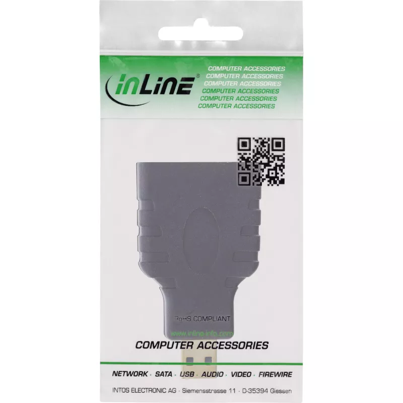 InLine Προσαρμογέας HDMI HDMI-A υποδοχή / HDMI-D βύσμα, 4K/60Hz, επιχρυσωμένος