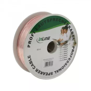 InLine Καλώδιο ηχείων 2x 0,75mm² CCA διαφανές 50m