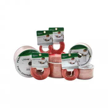 InLine Καλώδιο ηχείων 2x 2,5mm² CCA διαφανές 50m
