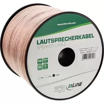 InLine Καλώδιο ηχείων 2x 2,5mm² CCA διαφανές 100m