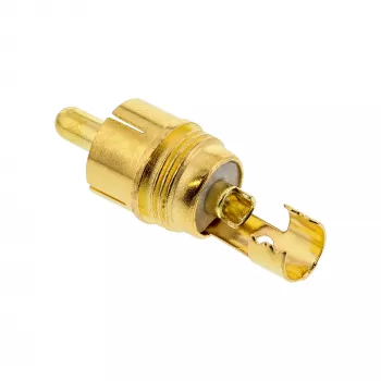 InLine Μεταλλικό βύσμα RCA για κόλληση, μαύρο, δακτύλιος κόκκινος, για καλώδιο 6 mm