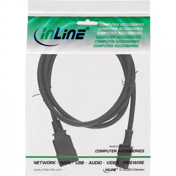 InLine Καλώδιο προσαρμογέα τροφοδοσίας, IEC-60320 C20 σε C13, 3x1,5mm², max. 10A, 2m
