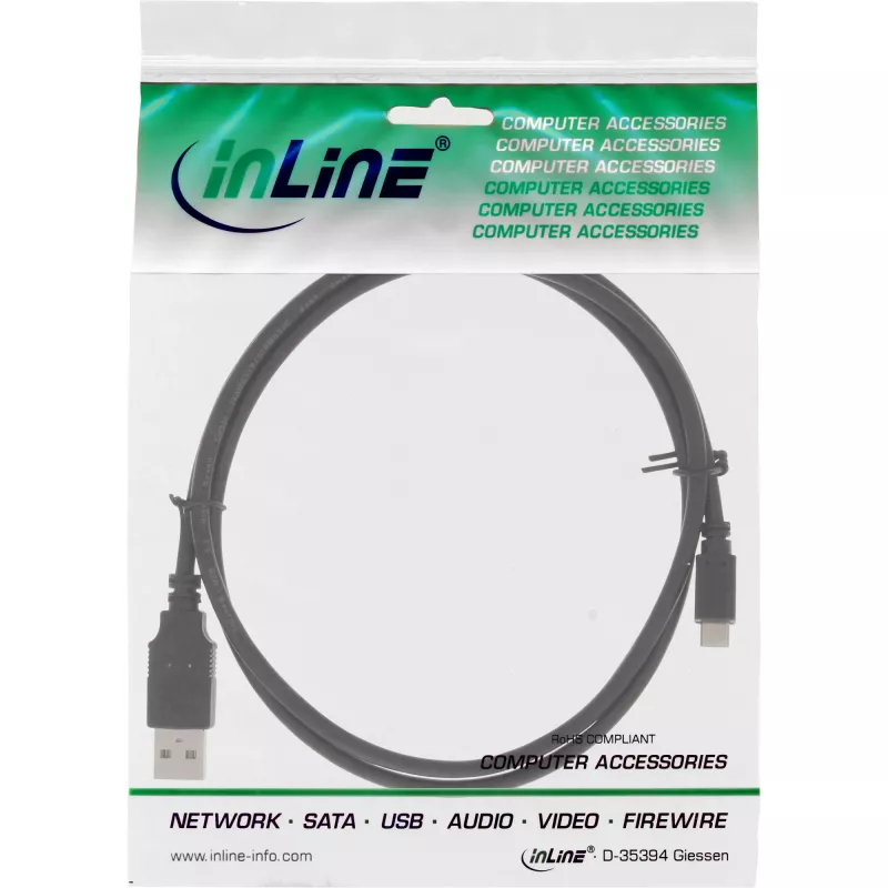 InLine Καλώδιο γρήγορης φόρτισης Micro-USB 2.0 USB Type-A αρσενικό / Micro-B αρσενικό, 1,8 m