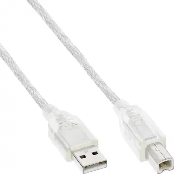 Καλώδιο USB 2.0 Type-A αρσενικό / B αρσενικό InLine 34510T 1m διαφανές