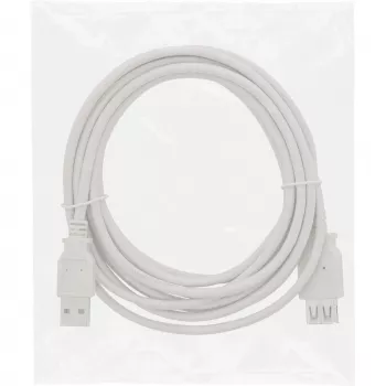 InLine Καλώδιο επέκτασης USB 2.0 Type-A αρσενικό / θηλυκό, μπεζ, 3m, Bulk